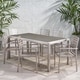 preview thumbnail 3 of 15, Cape Coral Outdoor Modern 6 Seater Aluminum Dining Set with Wicker Table Top by Christopher Knight Home
