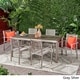 preview thumbnail 17 of 15, Cape Coral Outdoor Modern 6 Seater Aluminum Dining Set with Wicker Table Top by Christopher Knight Home