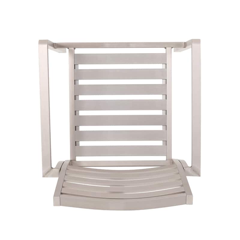 Cape Coral Outdoor Modern 4 Seater Aluminum Dining Set with Tempered Glass Table Top by Christopher Knight Home