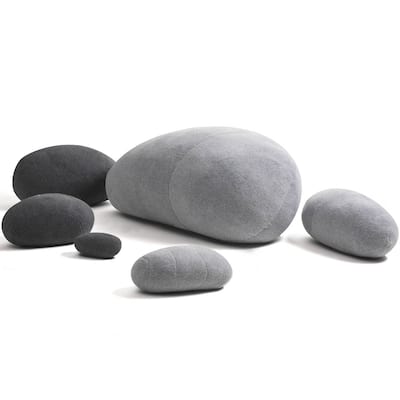 WOWMAX Pebble Stone Rock Pillows Accent Floor Throw Pillows 6 Pieces