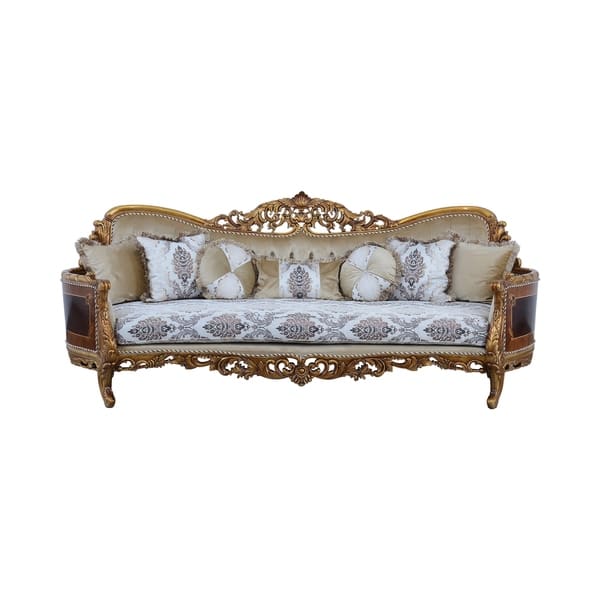 Hand Carved Wood And Polyester Curved Sofa In Baroque Style Polyester Curved Sofa In Baroque Style