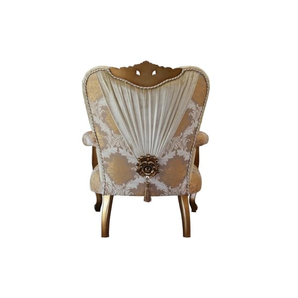 Baroque Style Wooden Chair With Carved Oversized Crown Gold And Brown On Sale Overstock 29158125