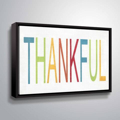 ArtWall Thankful Gallery Wrapped Floater-framed Canvas