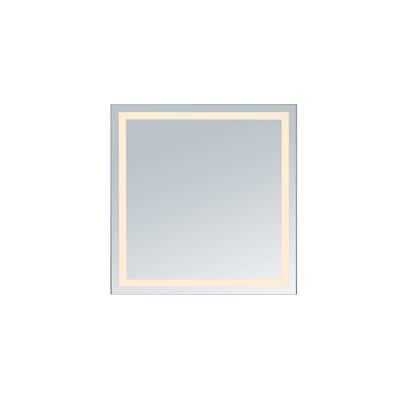 Innoci-USA Terra Square LED Wall Mount Lighted Mirror Featuring IR Sensor, Rocker Switch and Durable Aluminum Frame 40" x 40"
