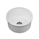 preview thumbnail 5 of 3, Yorkshire Bar Undermount Fireclay 18.5 in. Round Kitchen Sink with Grid and Strainer in White