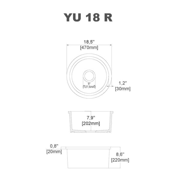 slide 3 of 5, Yorkshire Bar Undermount Fireclay 18.5 in. Round Kitchen Sink with Grid and Strainer in White N/A