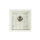 preview thumbnail 4 of 5, Yorkshire Bar Undermount Fireclay 17 in. Square Kitchen Sink with Grid and Srainer in White