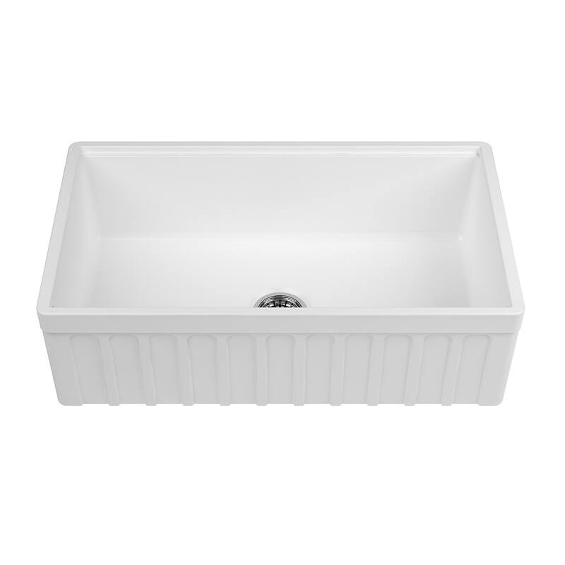 Yorkshire Farmhouse White Fireclay Kitchen Sink with Cutting Board