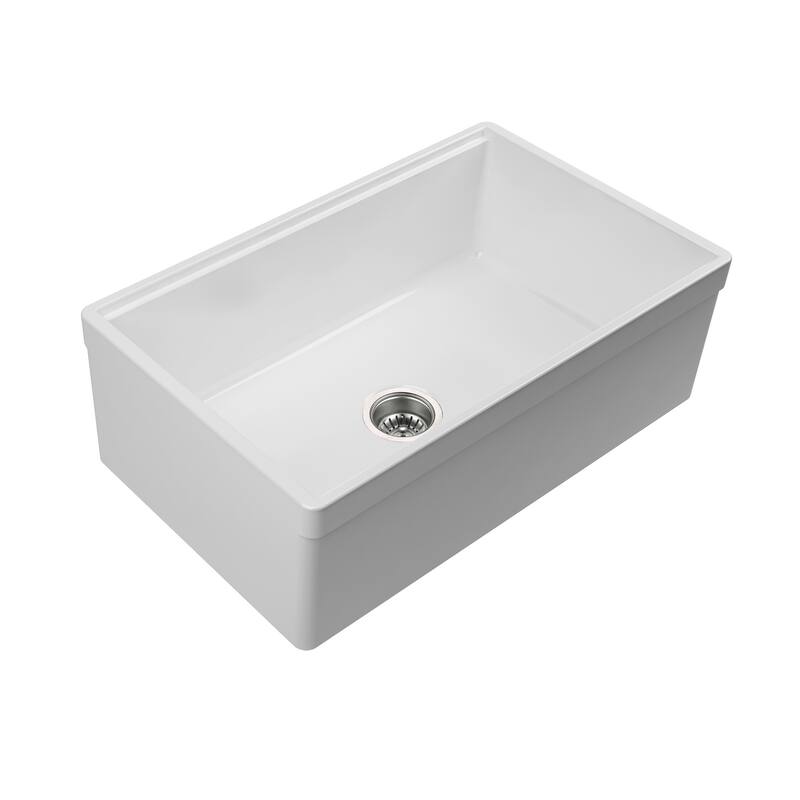 Yorkshire Farmhouse White Fireclay Kitchen Sink with Cutting Board