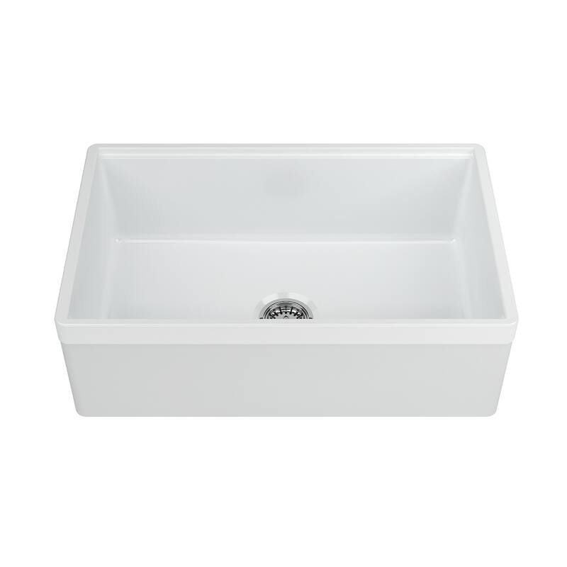 Yorkshire Farmhouse White Fireclay Kitchen Sink with Cutting Board