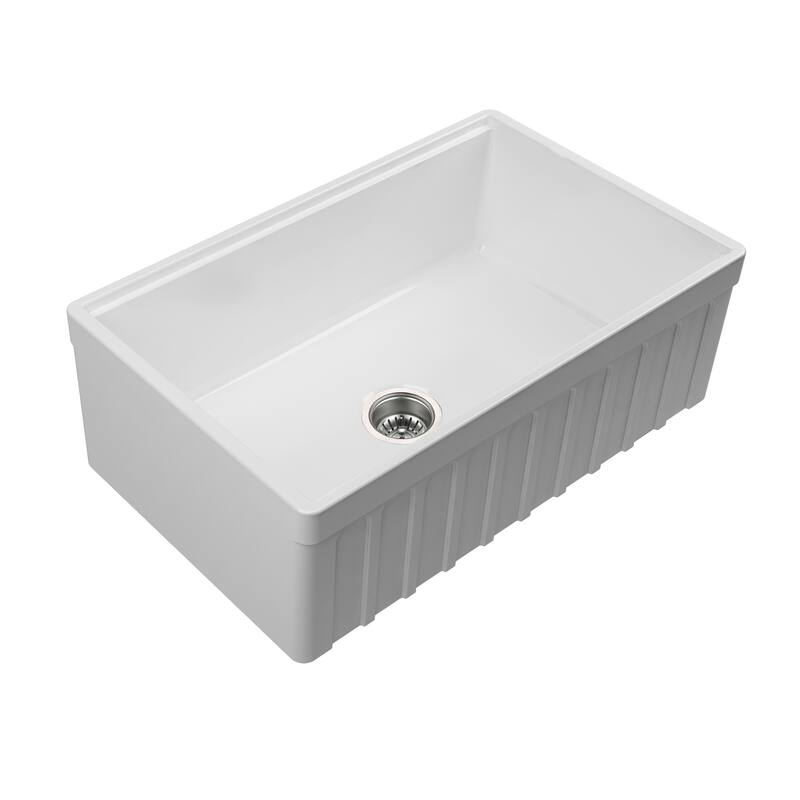 Yorkshire Farmhouse White Fireclay Kitchen Sink with Cutting Board
