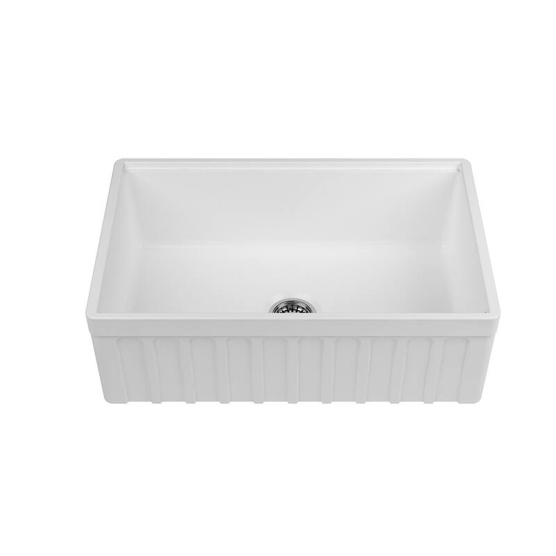 Yorkshire Farmhouse White Fireclay Kitchen Sink with Cutting Board