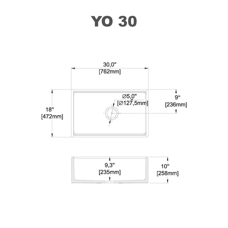 Yorkshire Farmhouse White Fireclay Kitchen Sink with Cutting Board