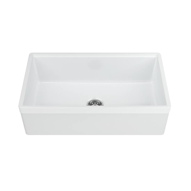 Yorkshire Farmhouse White Fireclay Kitchen Sink with Cutting Board