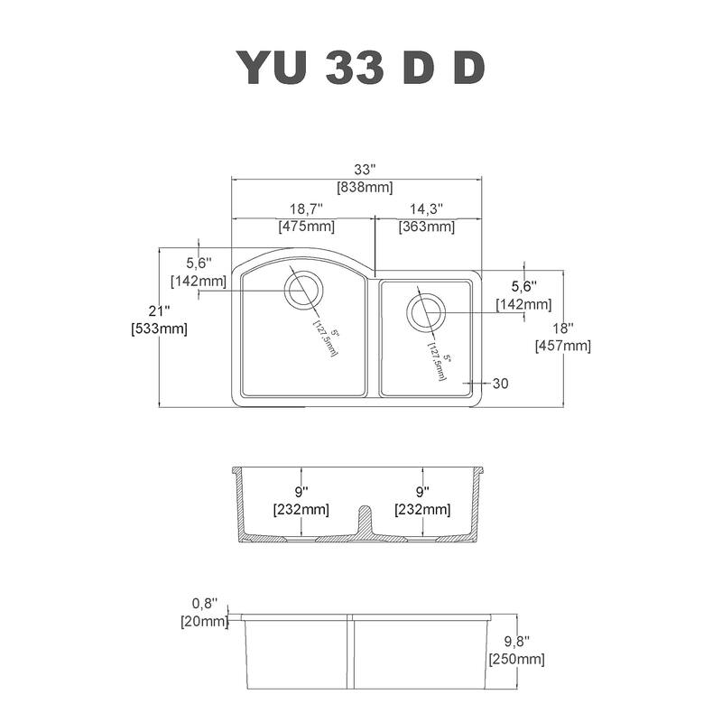 Yorkshire Undermount Fireclay 33" x 21" Double Bowl Kitchen Sink with Grid and Strainer in White - N/A
