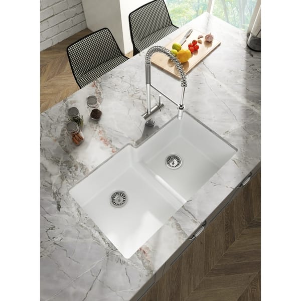 Shop Yorkshire Undermount Fireclay 33 X 19 7 Double Bowl Kitchen