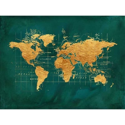 CANVAS World Map in Golden Chic by Beth Albert