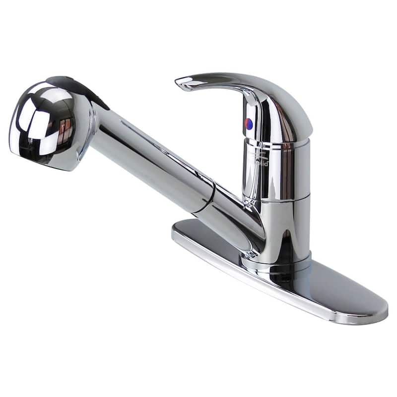 Transolid Beckett Pull Out Kitchen Faucet with Single Handle - 2.13" x 7.09" x 7" - Polished Chrome