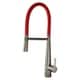 preview thumbnail 7 of 11, Transolid Bell'arte 1.8GPM Pull Down Kitchen Faucet - 2" x 7.88" x 21.06" Luxe Stainless/Red