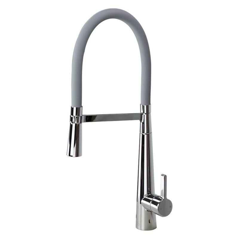 Transolid Bell'arte 1.8GPM Pull Down Kitchen Faucet - 2" x 7.88" x 21.06" - Polished Chrome/Gray