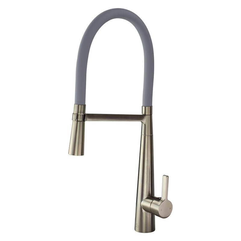Transolid Bell'arte 1.8GPM Pull Down Kitchen Faucet - 2" x 7.88" x 21.06" - Luxe Stainless/Grey