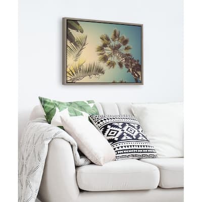 DesignOvation Sylvie Palm Tree Sunburst Canvas by Shawn St. Peter