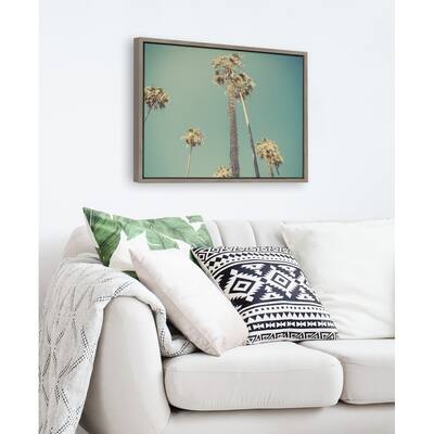 DesignOvation Sylvie Palm Trees Framed Canvas By Shawn St. Peter