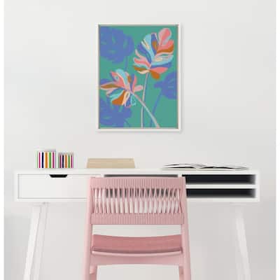 DesignOvation Sylvie Monstera Green Framed Canvas By Kasey Free