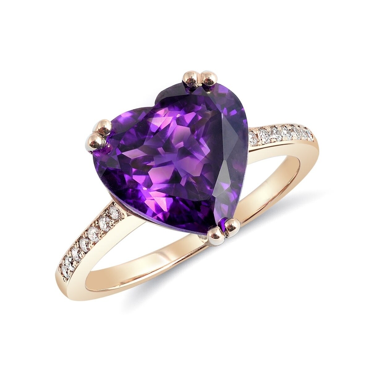 purple diamond heart ring