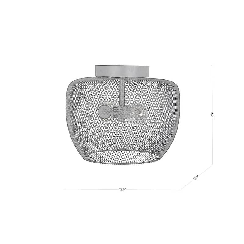 Agra Industrial Wire 2-light Flush Mount Light - 9.5" x 12.5" x 12.5"