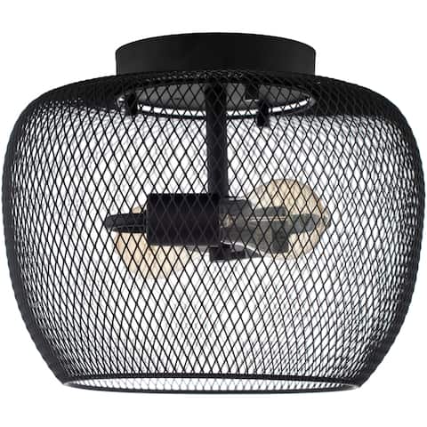 Agra Industrial Wire 2-light Flush Mount Light - 9.5" x 12.5" x 12.5"