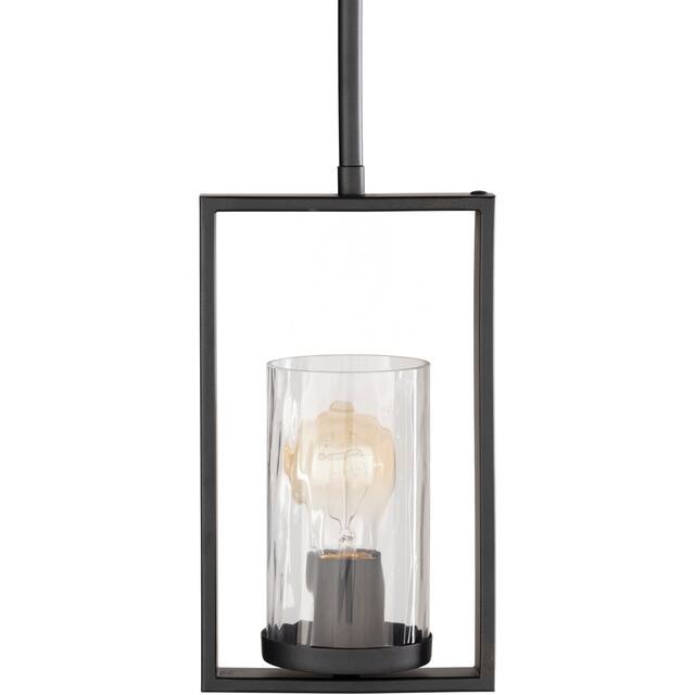 Hoxie Modern Rectangle Glass Shade 1-light Pendant - 18.5" x 7" x 7"