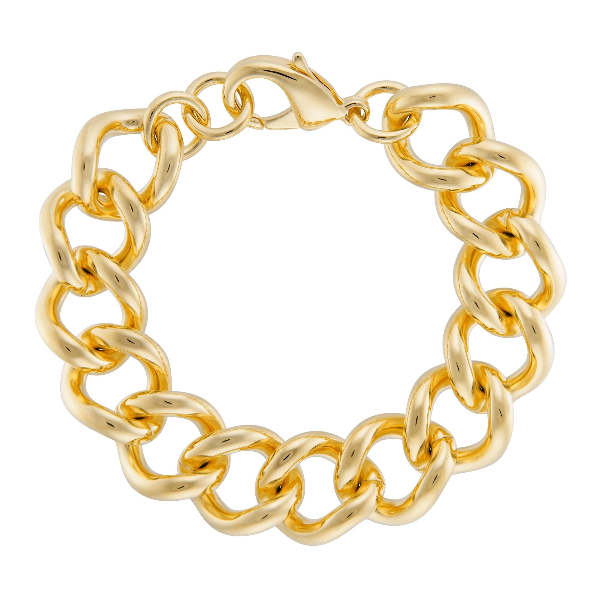 Forever Last 18 K Gold Plated Women S Polished Link Bracelet Forever Last 18 K Gold Plated