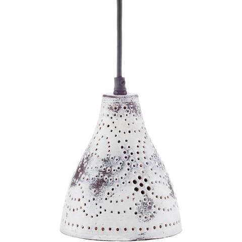 Artistic Weavers Elko Farmhouse Punched Metal 1-Light Pendant - 6.1"H x 5.4"W x 5.4"D