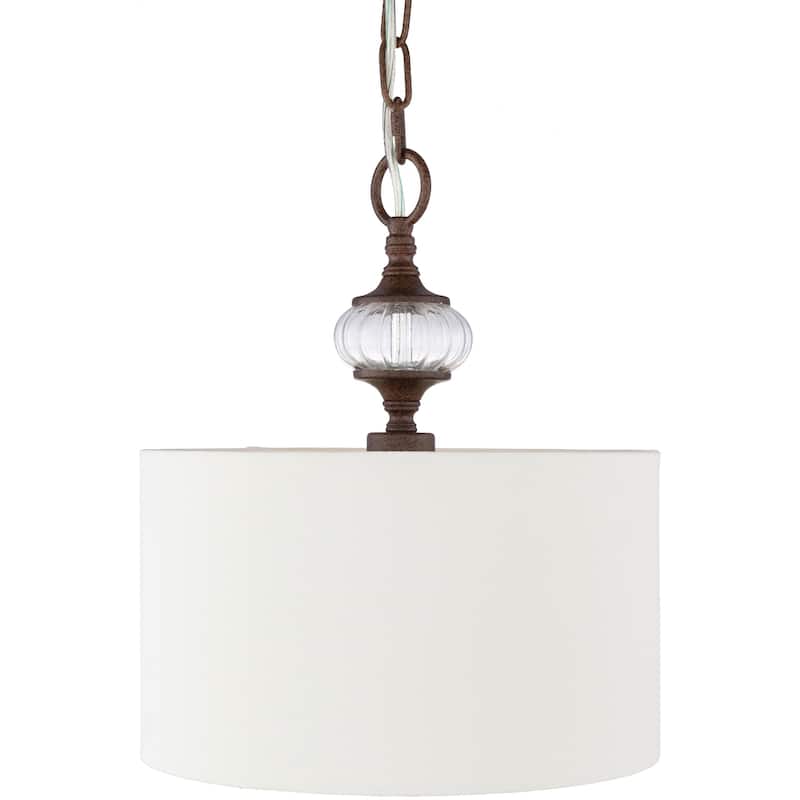 Molino Traditional Shaded 1-light Pendant - 19" x 9" x 9" - 19" x 9" x 9" - White