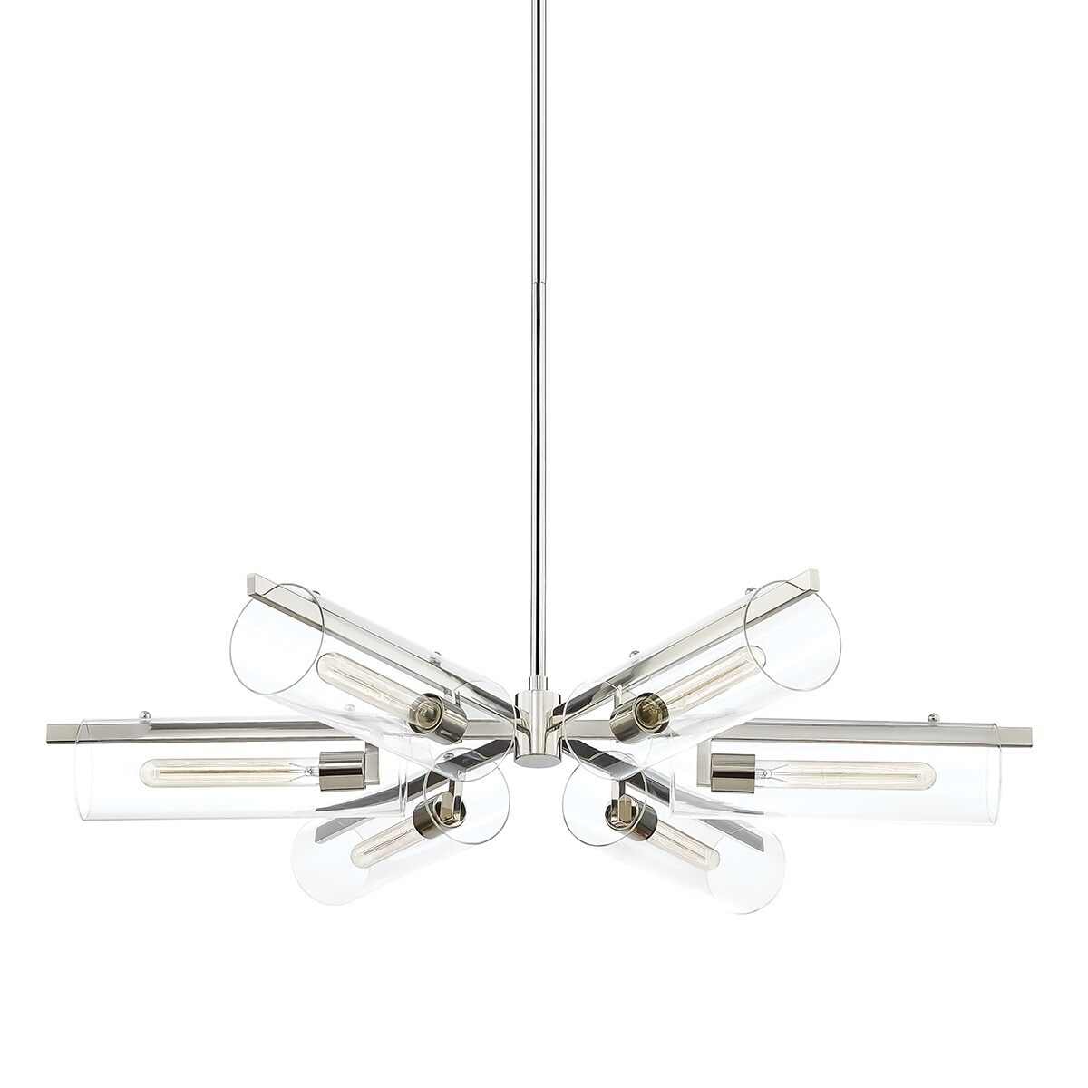 Ariel 6-light Polished Nickel Chandelier, Clear Glass - Chandeliers For Bedrooms by Overstock.com