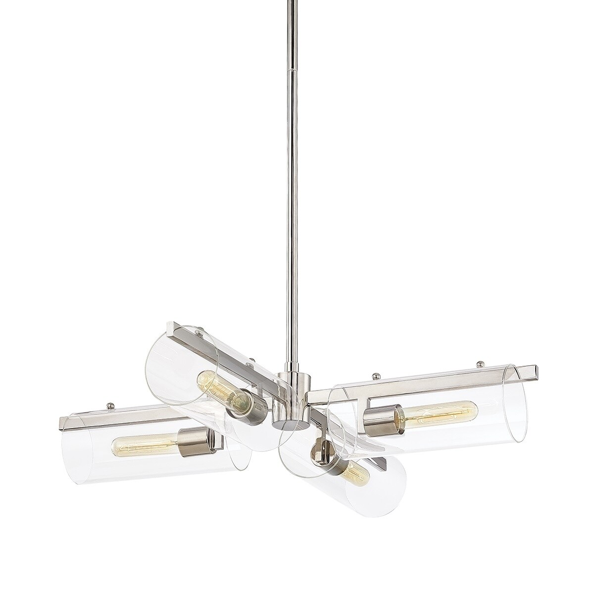 Ariel 4-light Polished Nickel Chandelier, Clear Glass - Chandeliers For Bedrooms by Overstock.com