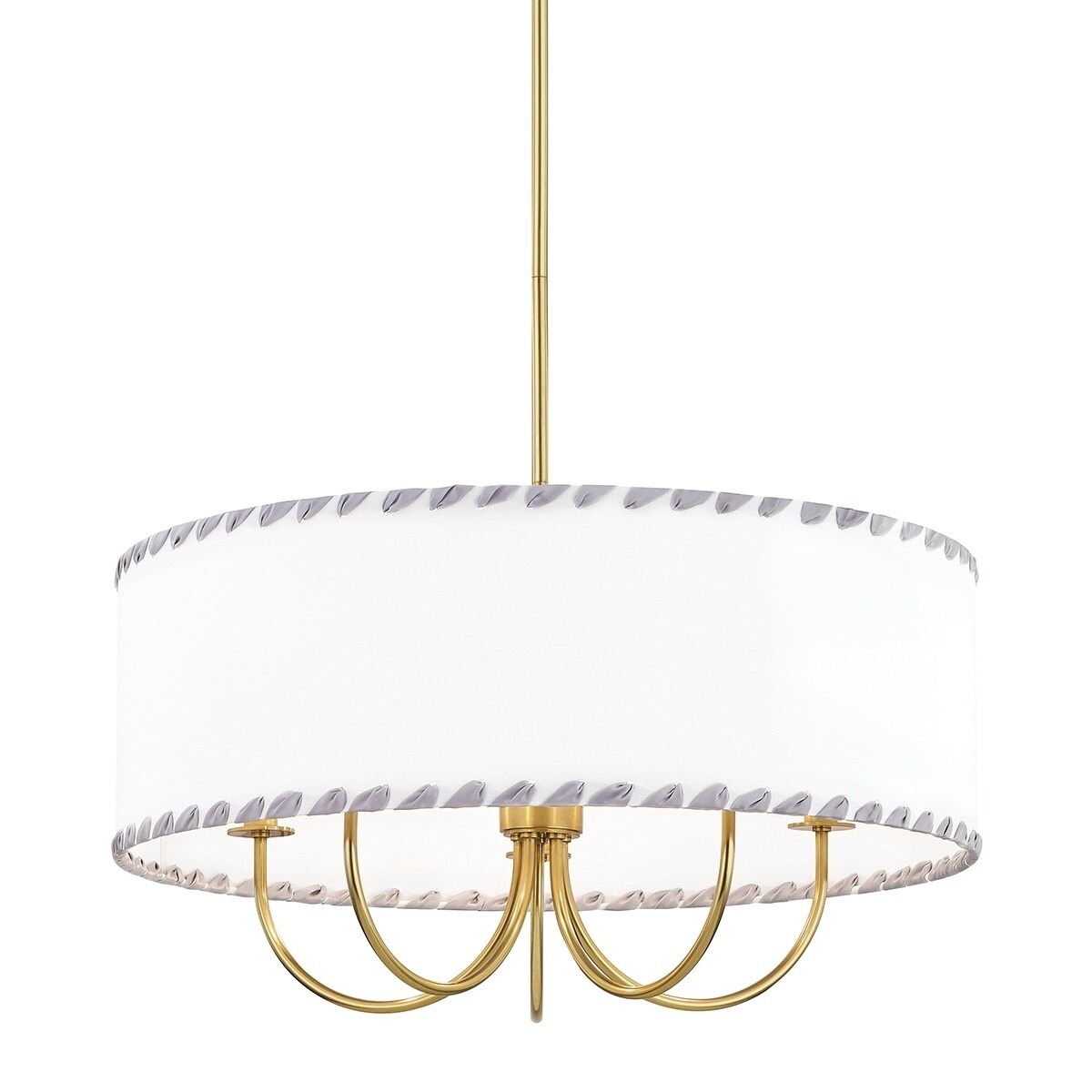 Hannah 5-light Aged Brass Chandelier, Off White Linen - Chandeliers For Bedrooms by Overstock.com