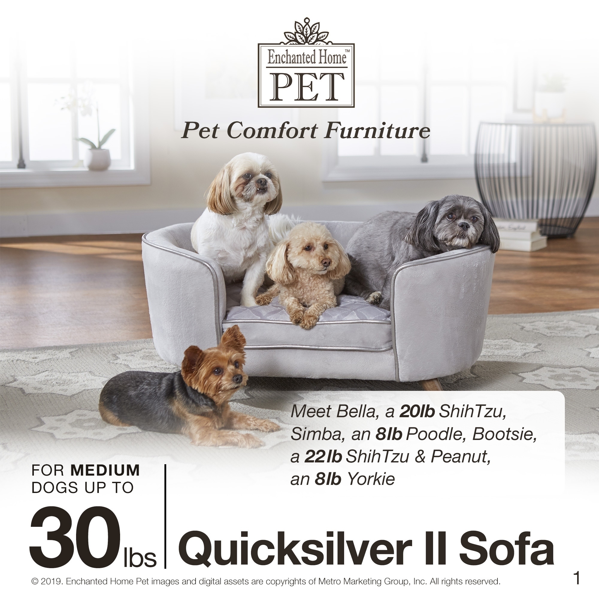 constantine quicksilver dog sofa