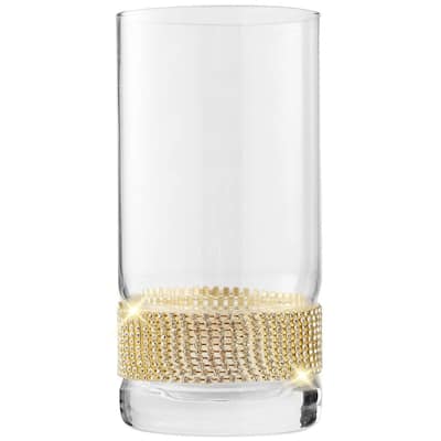 Berkware Luxurious Highball Cocktail Sparkling"Diamond" Studded Glasses