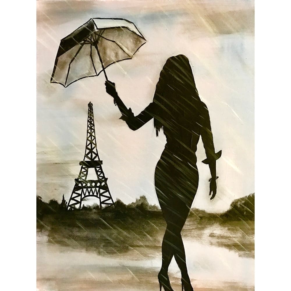 CANVAS Paris Rainy Day by Ed Capeau Eiffel Tower Acrylic Art Painting Reproduction