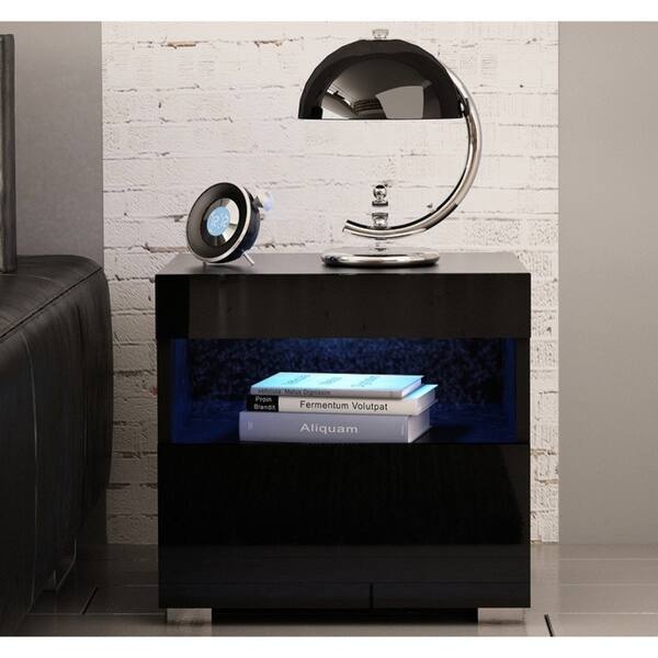 Shop Strick Bolton Cyrena High Gloss Nightstand With Led Lights Overstock 29161046