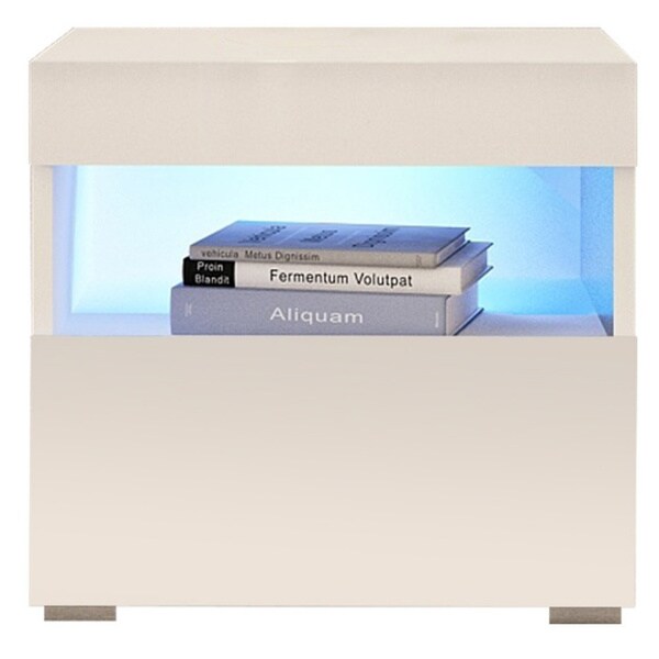 sense black high gloss bedside table with led light