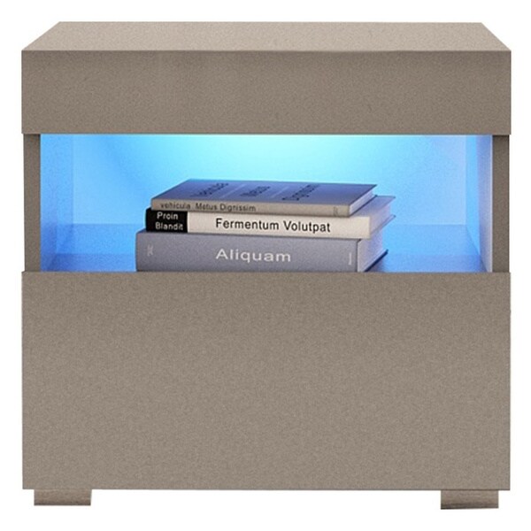 sense black high gloss bedside table with led light