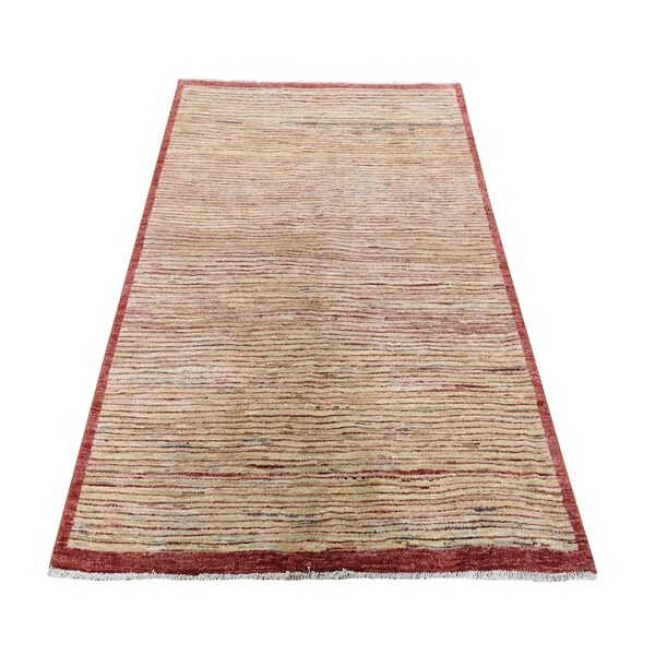 Shahbanu Rugs Oriental Gabbeh Peshawar Transitional Hand Knotted Rug (4'3" x 5'10") - 4'3" x 5'10"