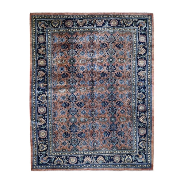Shahbanu Rugs Antique Persian Bijar Mint Cond Full Pile Hand Knotted Pure Wool Oriental Rug (8'6" x 10'4") - 8'6" x 10'4"