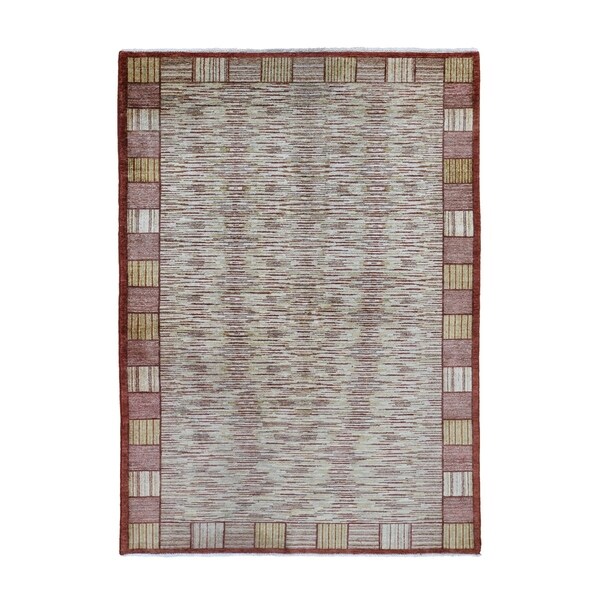 Shahbanu Rugs On ClearancePure Wool Hand Knotted Peshawar Gabbeh Oriental Rug (5'0" x 8'1") - 5'0" x 8'1"