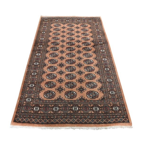 Shahbanu Rugs Bokara Elephant Feet Design Hand Knotted Pure Wool Oriental Rug (4'2" x 6'6") - 4'2" x 6'6"