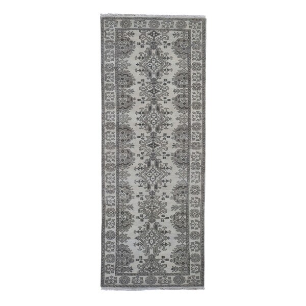 Shahbanu Rugs Turkish Knot Oushak Design Hand-Knotted Pure Wool Oriental Rug (2'9" x 9'8") - 2'9" x 9'8"