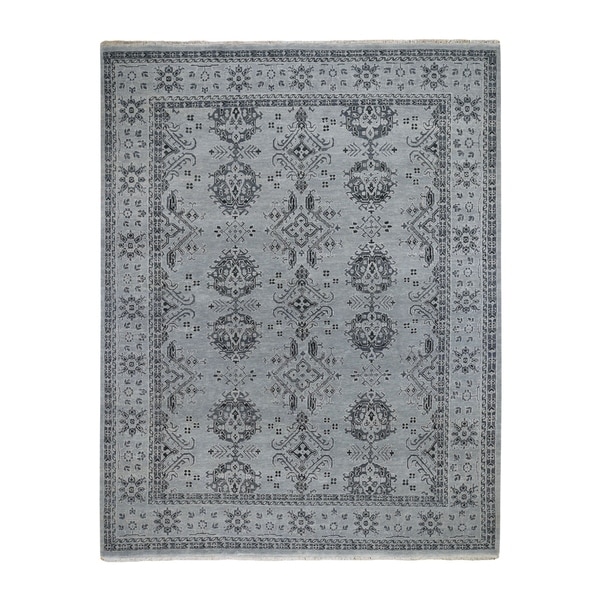 Shahbanu Rugs Turkish Knot Oushak Design Hand-Knotted Pure Wool Oriental Rug (8'0" x 10'0") - 8'0" x 10'0"